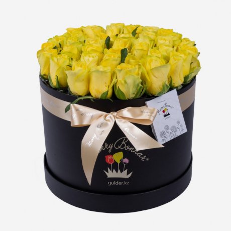 Букет из 51 желтой розы в коробке "Penny Lane"