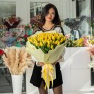 Букет из 101 желтого тюльпана "Алтынай"