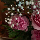 Букет из гортензии и пионовидных роз «Сакура»