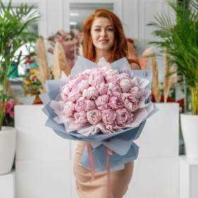Букет розовых пионов "Маршмеллоу"