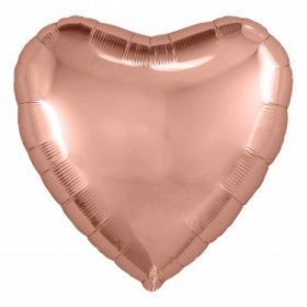 Букет из 5 розовых шаров сердце "Розовое золото"