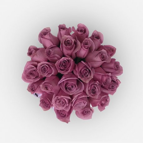 Коробка из фиолетовых роз "Melody" S