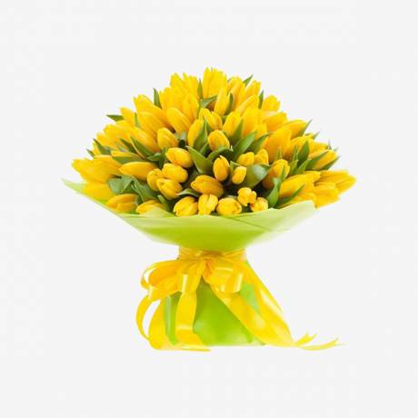 Букет из жёлтых тюльпанов  «Солнечный подарок»