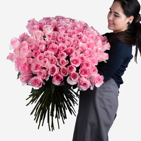 Букет из 101 розы 80 см "Rosе Christa"