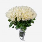 Букет из 101 белой розы 60 см